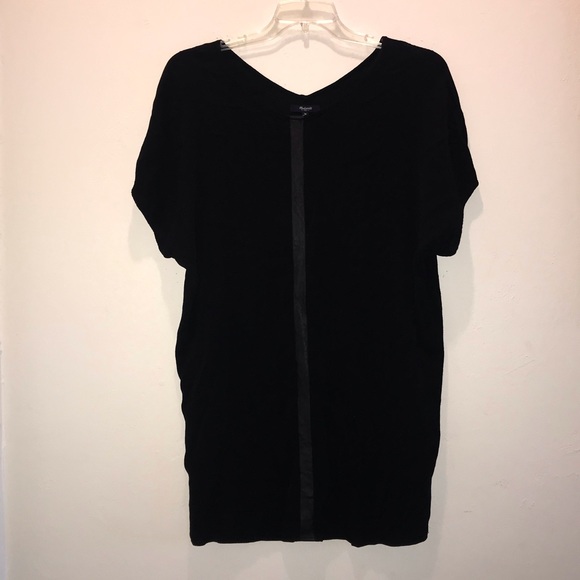 Madewell leather edge shirt dress. - Picture 3 of 4